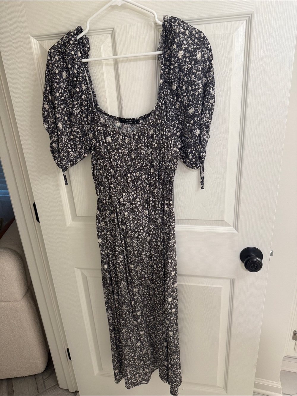 Final Touch Floral Maxi Dress with Puff Tie Sleeves